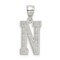 Sterling Silver Initial Letter N Charm Pendant Jewelry 25mm x 9mm